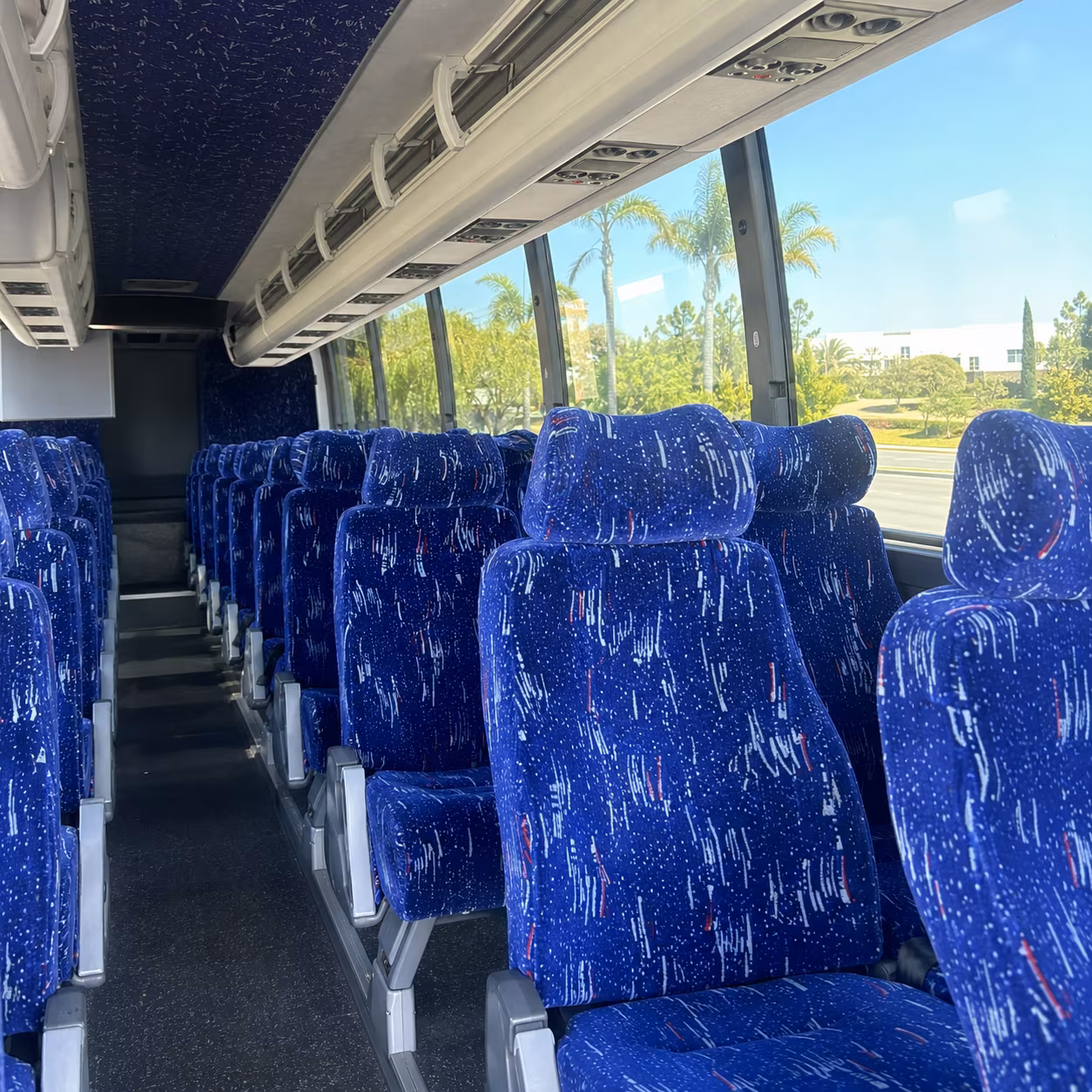 newton charter bus rental interior