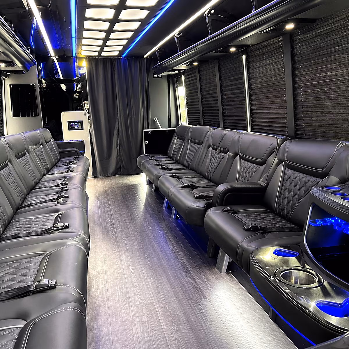 newton party bus rental interior